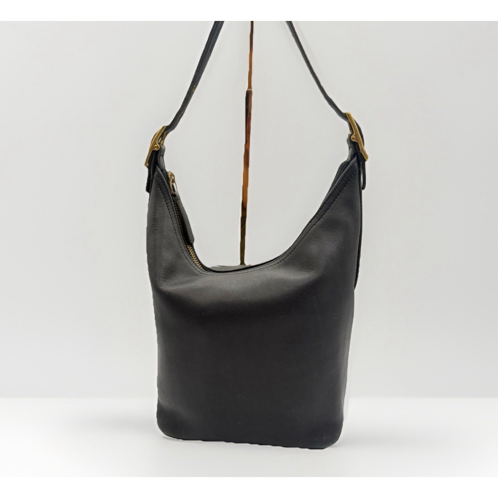 Vintage Coach Legacy 9823 Black Leather Shoulder Bag Minimalist 90s Made in USA - Picture 3 of 15